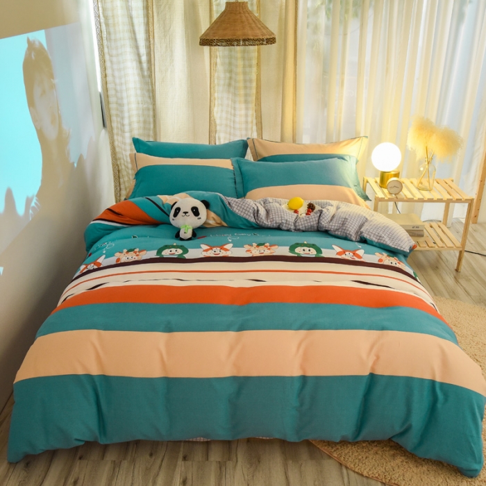 91家纺网 家纺一手货源 找家纺 雲归梦 2020新款小清新全棉生态磨毛四件套 游乐园