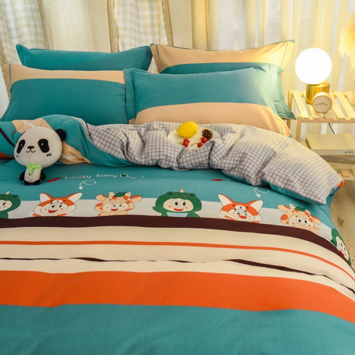 91家纺网 家纺一手货源 找家纺 雲归梦 2020新款小清新全棉生态磨毛四件套 游乐园