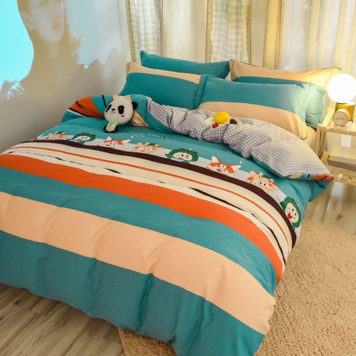 91家纺网 家纺一手货源 找家纺 雲归梦 2020新款小清新全棉生态磨毛四件套 游乐园