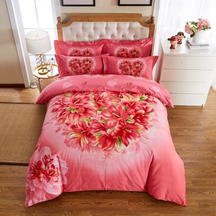 91家纺网 家纺一手货源 找家纺 玉雅家纺 2025新款磨毛婚庆四件套 醉生梦死