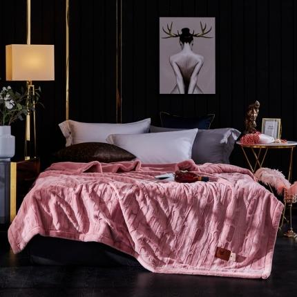 91家纺网 家纺一手货源 找家纺 凯轩毛毛毯毯子 2020新款精品仿毛皮盖毛毯毯子 藕粉色