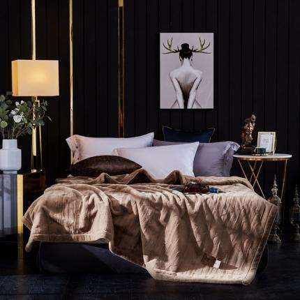 91家纺网 家纺一手货源 找家纺 凯轩毛毛毯毯子 2020新款精品仿毛皮盖毛毯毯子 浅咖色