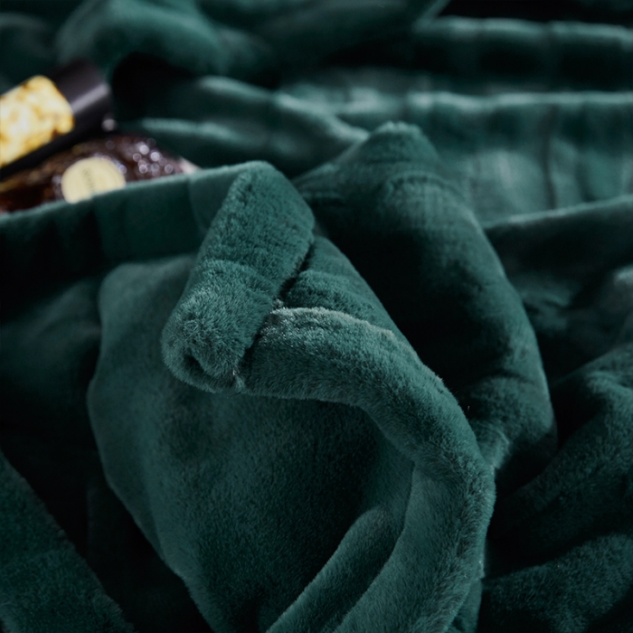 91家纺网 家纺一手货源 找家纺 凯轩毛毛毯毯子 2020新款精品仿毛皮盖毛毯毯子 孔雀绿