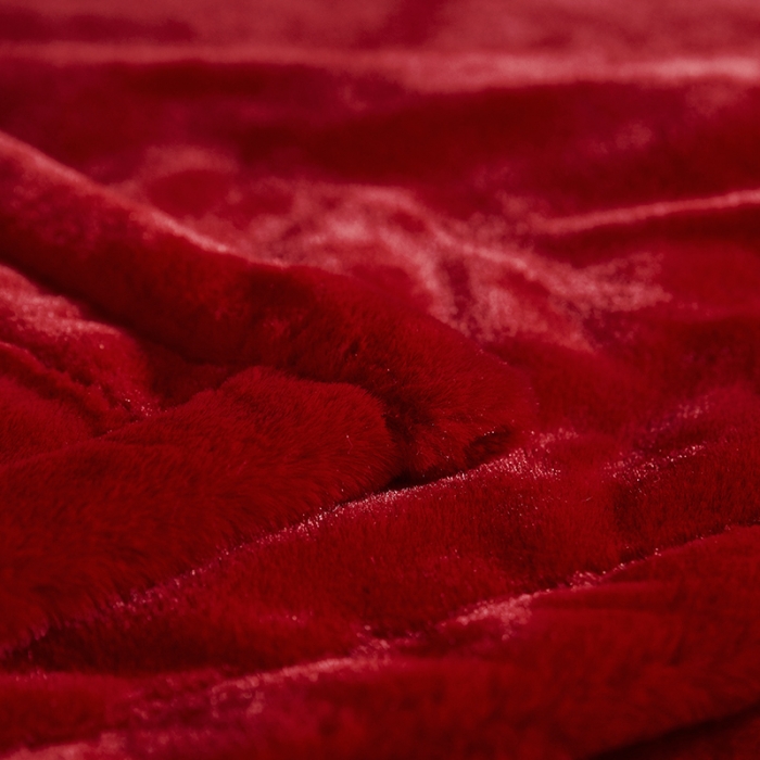 91家纺网 家纺一手货源 找家纺 凯轩毛毛毯毯子 2020新款精品仿毛皮盖毛毯毯子 深爱红