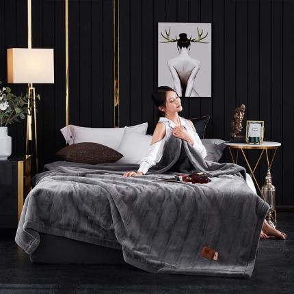 凯轩毛毛毯毯子 2020新款精品仿毛皮盖毛毯毯子 深灰色