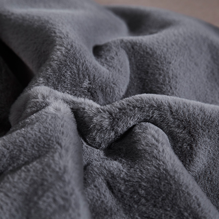 91家纺网 家纺一手货源 找家纺 凯轩毛毛毯毯子 2020新款精品仿毛皮盖毛毯毯子 深灰色