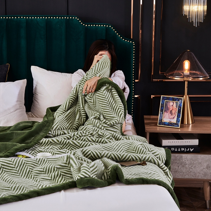 91家纺网 家纺一手货源 找家纺 凯轩毛毛毯毯子 2020新款仿皮草时尚印花毛毯毯子 淡雅风尚