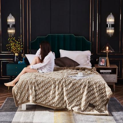 凯轩毛毛毯毯子 2020新款仿皮草时尚印花毛毯毯子 相思扣