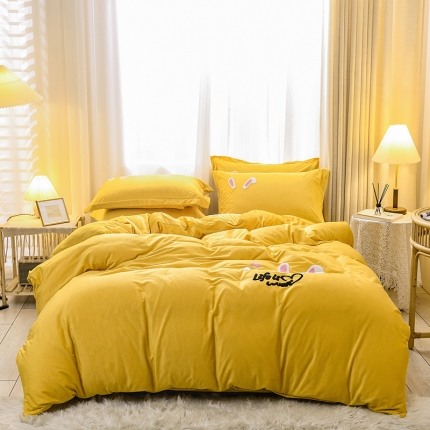 91家纺网 家纺一手货源 找家纺 （总）苏拉 2019新款宝宝绒毛巾绣四件套