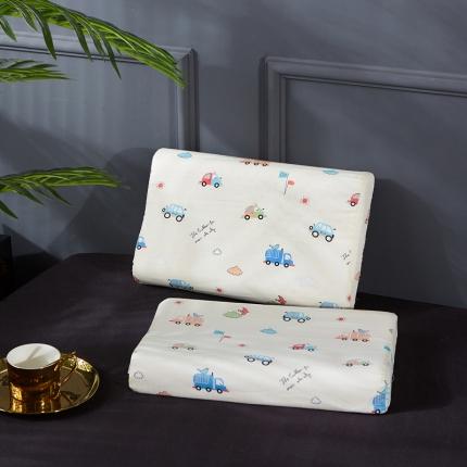 91家纺网 家纺一手货源 找家纺 萌番宝2020泰国儿童纯棉纱布ins乳胶枕日系风格奔驰小车