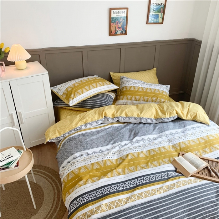 91家纺网 家纺一手货源 找家纺 时年 2020新款40支全棉莫兰迪系列四件套 巴洛克