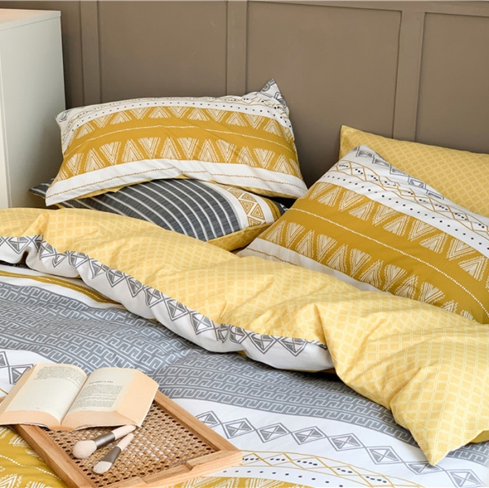 91家纺网 家纺一手货源 找家纺 时年 2020新款40支全棉莫兰迪系列四件套 巴洛克