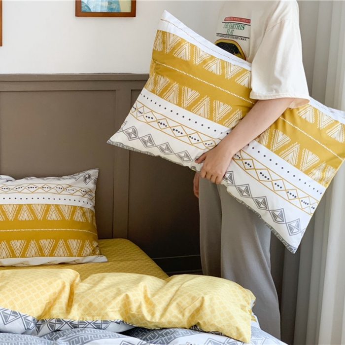 91家纺网 家纺一手货源 找家纺 时年 2020新款40支全棉莫兰迪系列四件套 巴洛克