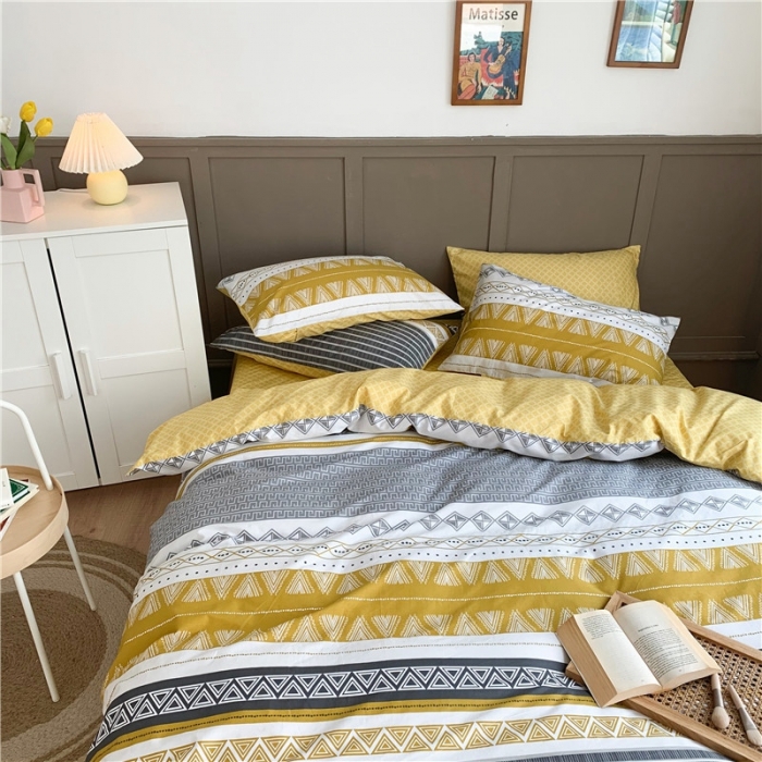 91家纺网 家纺一手货源 找家纺 时年 2020新款40支全棉莫兰迪系列四件套 巴洛克