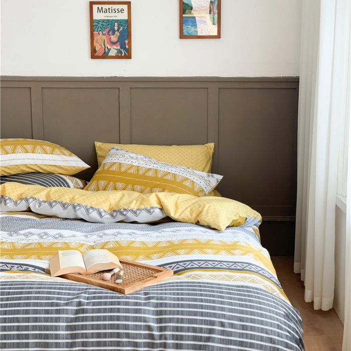 91家纺网 家纺一手货源 找家纺 时年 2020新款40支全棉莫兰迪系列四件套 巴洛克