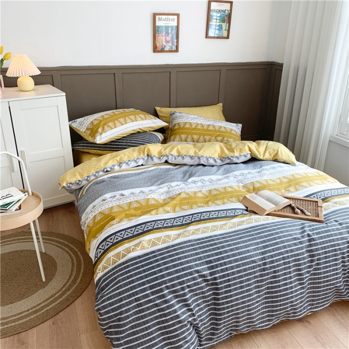 91家纺网 家纺一手货源 找家纺 时年 2020新款40支全棉莫兰迪系列四件套 巴洛克