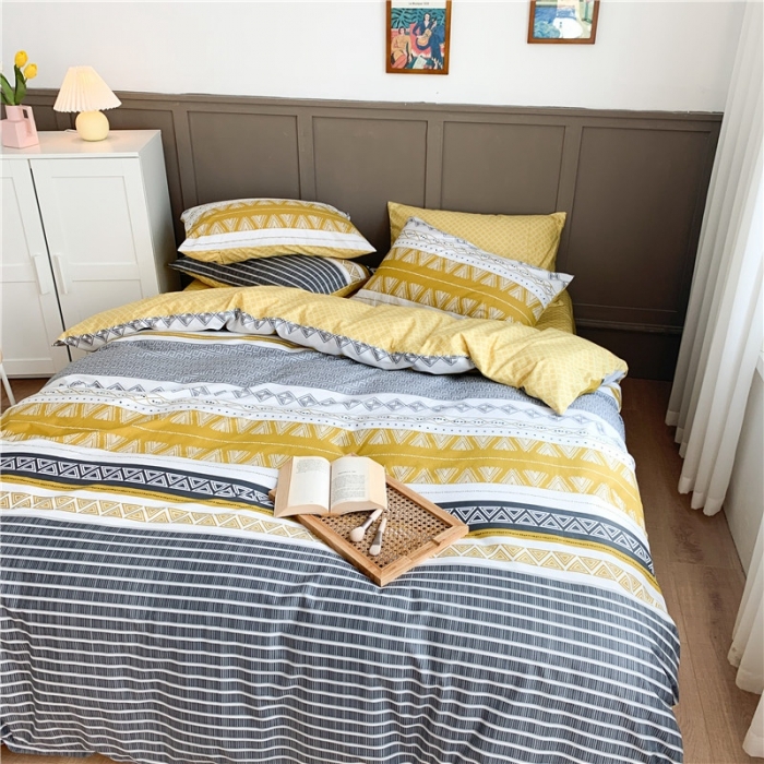 91家纺网 家纺一手货源 找家纺 时年 2020新款40支全棉莫兰迪系列四件套 巴洛克