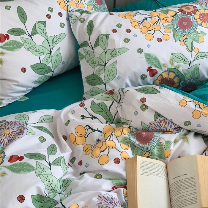 91家纺网 家纺一手货源 找家纺 时年 2020新款40支全棉莫兰迪系列四件套 城南花开