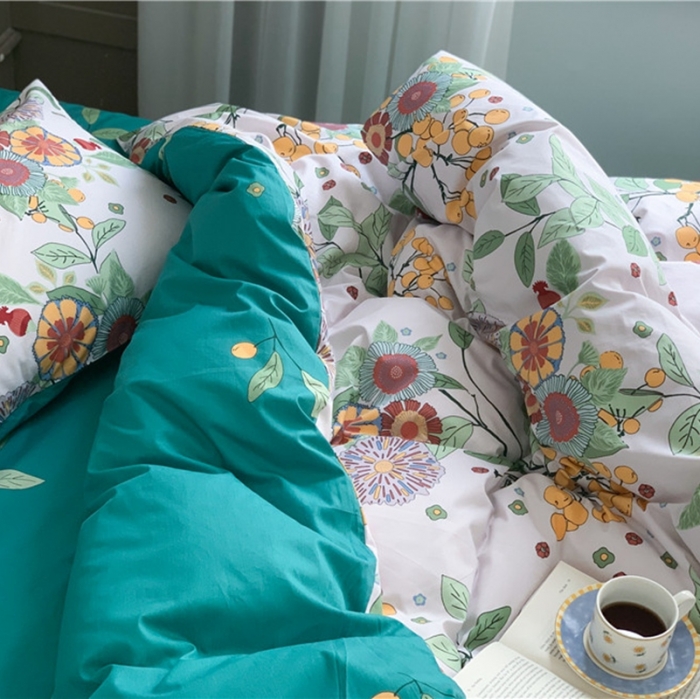 91家纺网 家纺一手货源 找家纺 时年 2020新款40支全棉莫兰迪系列四件套 城南花开