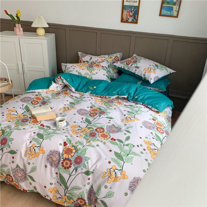 91家纺网 家纺一手货源 找家纺 时年 2020新款40支全棉莫兰迪系列四件套 城南花开