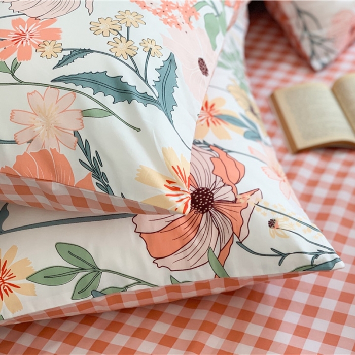 91家纺网 家纺一手货源 找家纺 时年 2020新款40支全棉莫兰迪系列四件套 花房