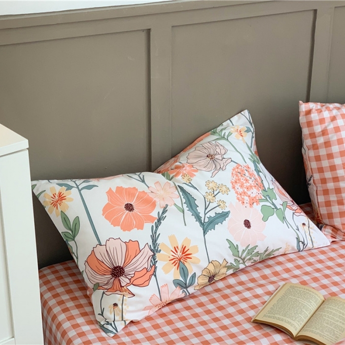 91家纺网 家纺一手货源 找家纺 时年 2020新款40支全棉莫兰迪系列四件套 花房