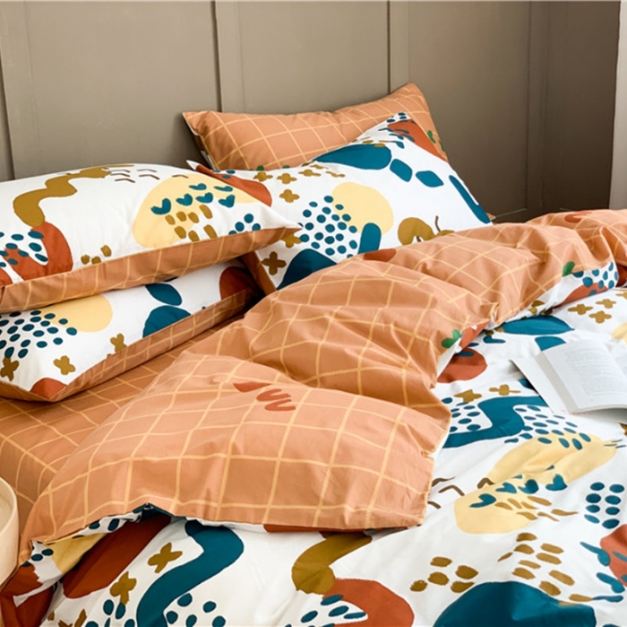 91家纺网 家纺一手货源 找家纺 时年 2020新款40支全棉莫兰迪系列四件套 加州晴空