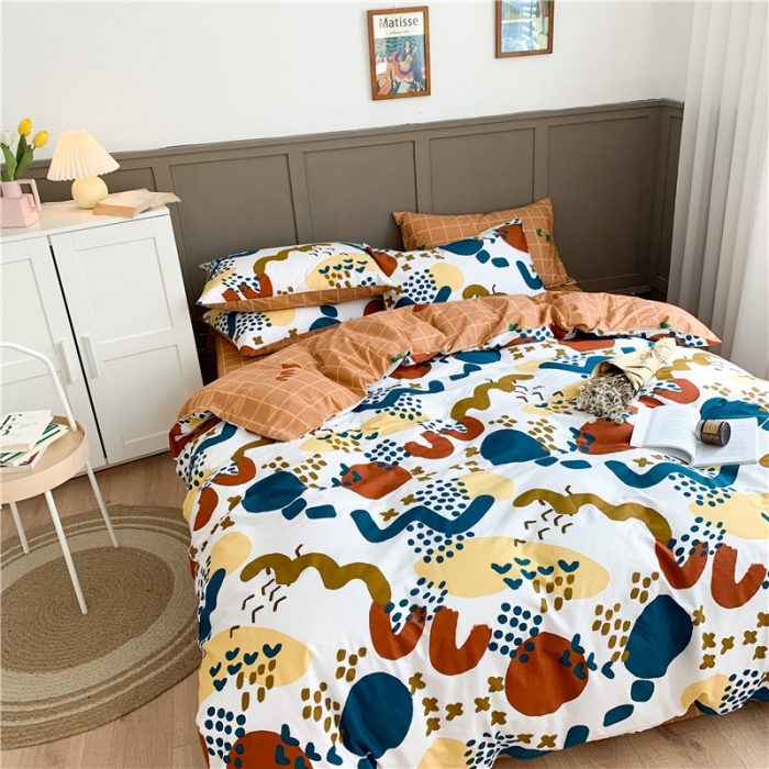 91家纺网 家纺一手货源 找家纺 时年 2020新款40支全棉莫兰迪系列四件套 加州晴空