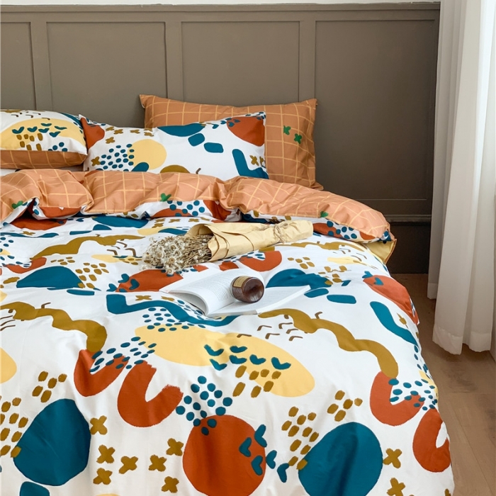 91家纺网 家纺一手货源 找家纺 时年 2020新款40支全棉莫兰迪系列四件套 加州晴空