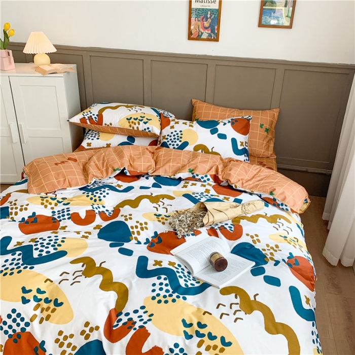 91家纺网 家纺一手货源 找家纺 时年 2020新款40支全棉莫兰迪系列四件套 加州晴空