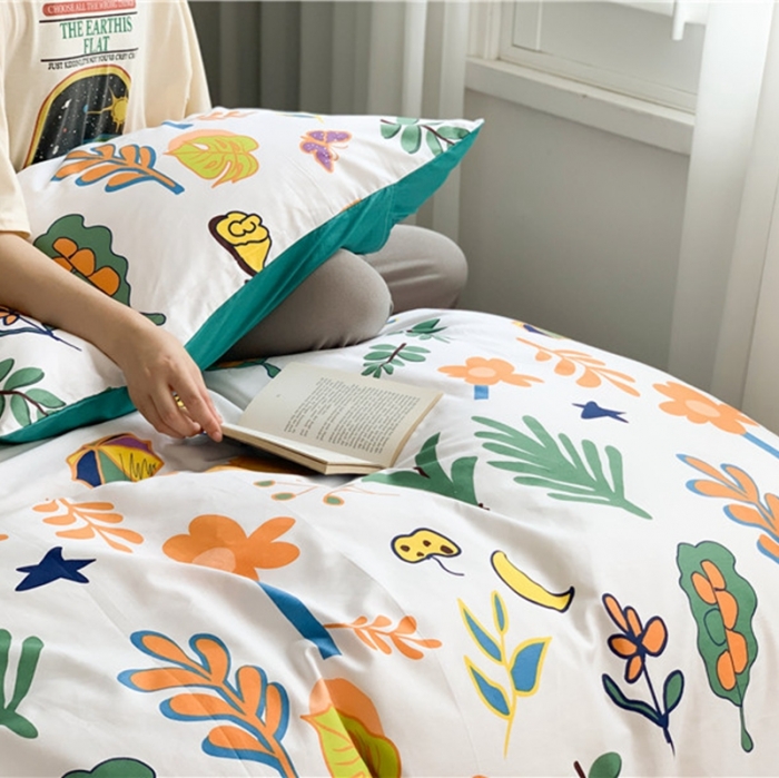 91家纺网 家纺一手货源 找家纺 时年 2020新款40支全棉莫兰迪系列四件套 绿意