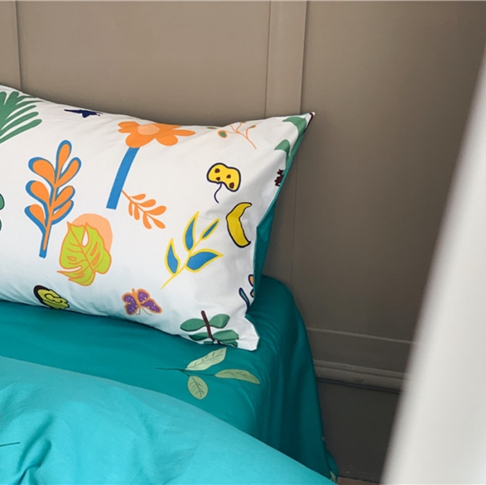 91家纺网 家纺一手货源 找家纺 时年 2020新款40支全棉莫兰迪系列四件套 绿意