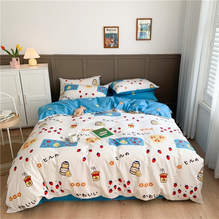 91家纺网 家纺一手货源 找家纺 时年 2020新款40支全棉莫兰迪系列四件套 七分甜