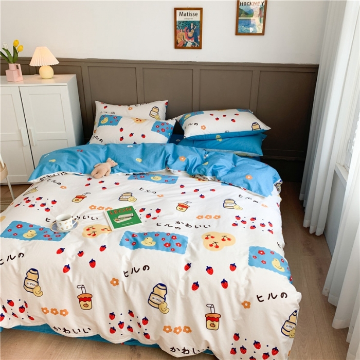 91家纺网 家纺一手货源 找家纺 时年 2020新款40支全棉莫兰迪系列四件套 七分甜