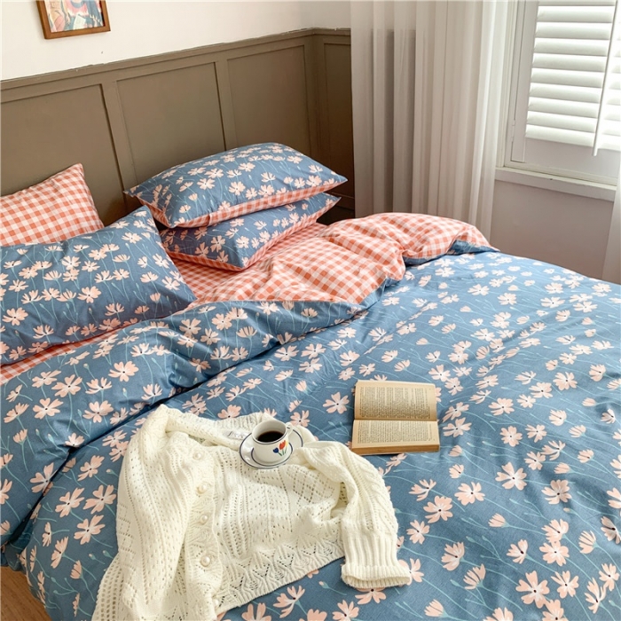 91家纺网 家纺一手货源 找家纺 时年 2020新款40支全棉莫兰迪系列四件套 素颜