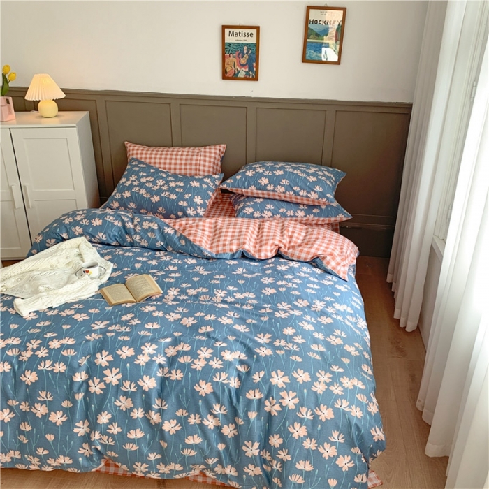 91家纺网 家纺一手货源 找家纺 时年 2020新款40支全棉莫兰迪系列四件套 素颜