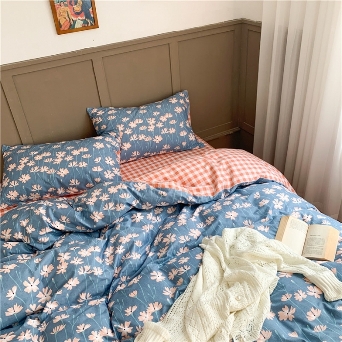 91家纺网 家纺一手货源 找家纺 时年 2020新款40支全棉莫兰迪系列四件套 素颜