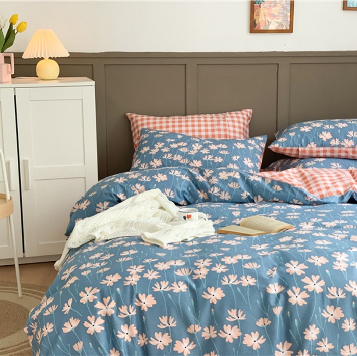 91家纺网 家纺一手货源 找家纺 时年 2020新款40支全棉莫兰迪系列四件套 素颜