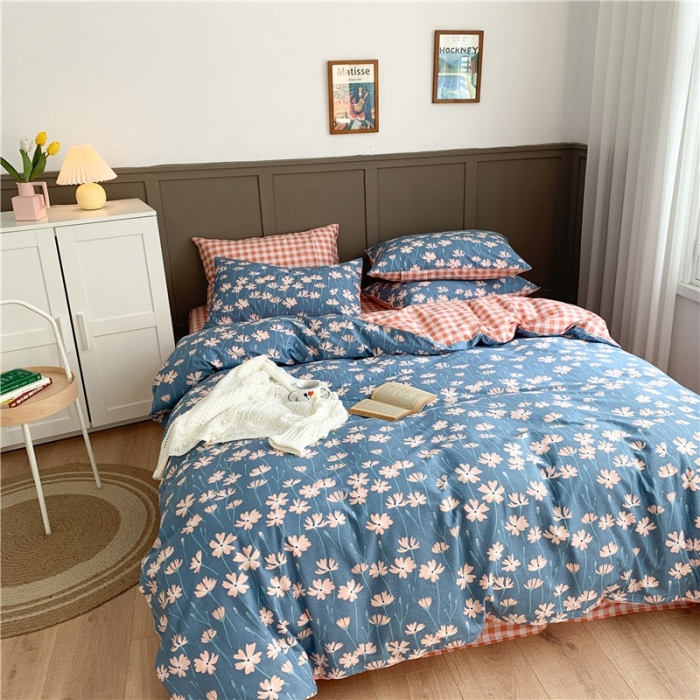 91家纺网 家纺一手货源 找家纺 时年 2020新款40支全棉莫兰迪系列四件套 素颜