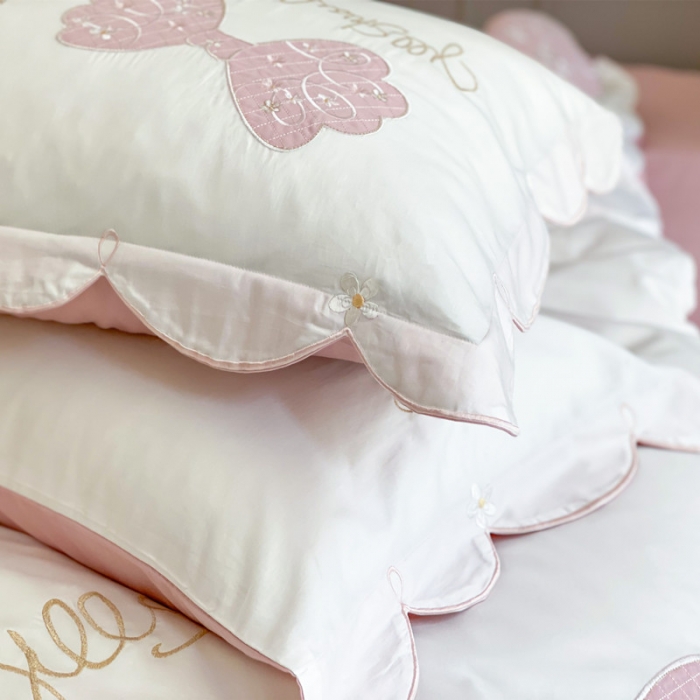 91家纺网 家纺一手货源 找家纺 星野 2020新款60长绒棉温妮莎四件套 温妮莎白