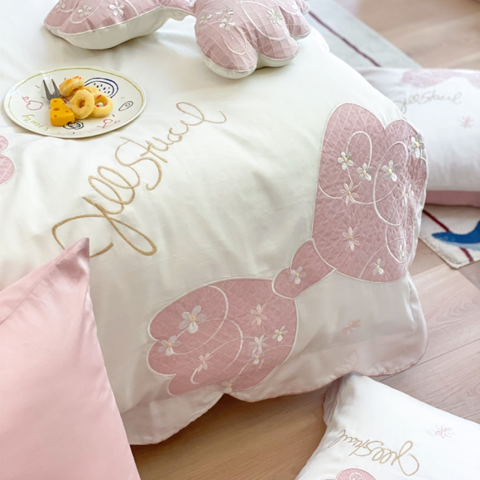 91家纺网 家纺一手货源 找家纺 星野 2020新款60长绒棉温妮莎四件套 温妮莎白