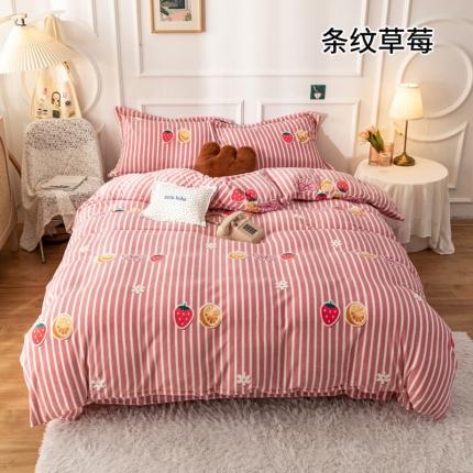 91家纺网 家纺一手货源 找家纺 （总）珺柔 2020新款高克重牛奶绒四件套