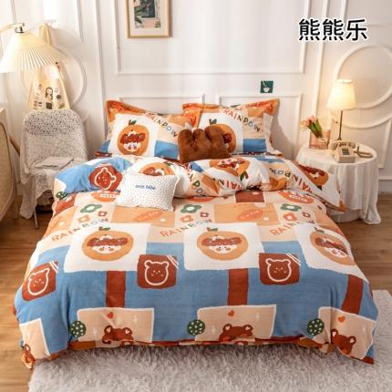 91家纺网 家纺一手货源 找家纺 （总）珺柔 2020新款高克重牛奶绒四件套