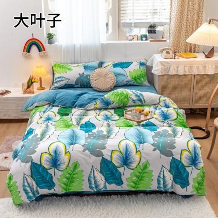 91家纺网 家纺一手货源 找家纺 珺柔 2020新款棉加绒保暖四件套大叶子