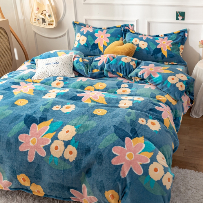 91家纺网 家纺一手货源 找家纺 珺柔 2020新款高克重牛奶绒四件套 丛林密境