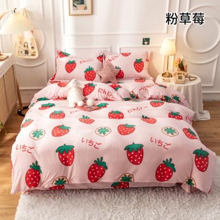 91家纺网 家纺一手货源 找家纺 珺柔 2020新款高克重牛奶绒四件套 丛林密境