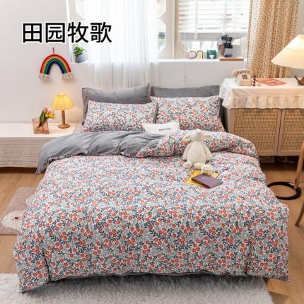 91家纺网 家纺一手货源 找家纺 珺柔 2020新款棉加绒保暖四件套田园牧歌