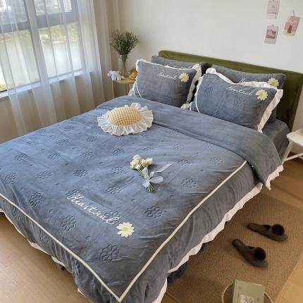 91家纺网 家纺一手货源 找家纺 （总）北纬27度 2020新款高克重牛奶绒四件套