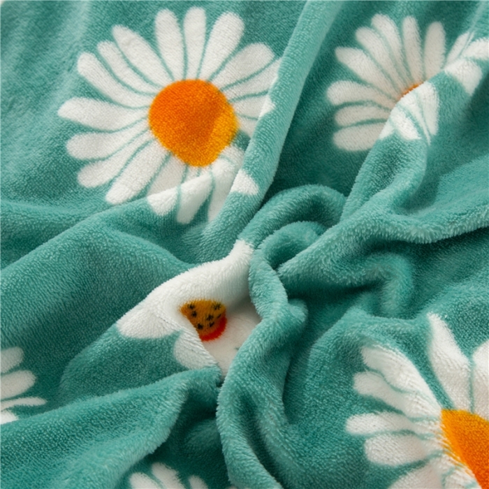 91家纺网 家纺一手货源 找家纺 青竹苑 2020新款牛奶绒四件套 小雏菊-绿