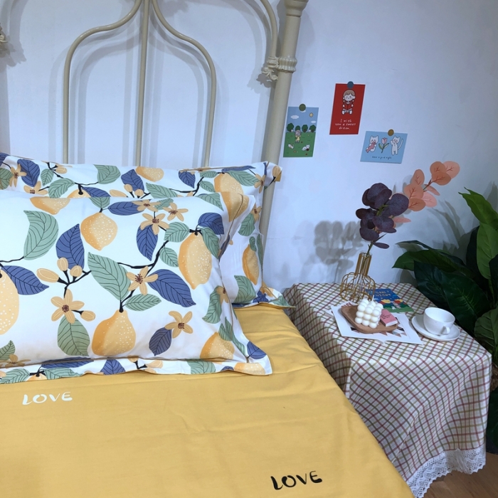 91家纺网 家纺一手货源 找家纺 棉生活新款40S臻棉四件套 柠夏-白